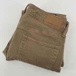 American Eagle Slim Straight Easyflex Almond Brown Jeans Men's Size 30x30 NEW